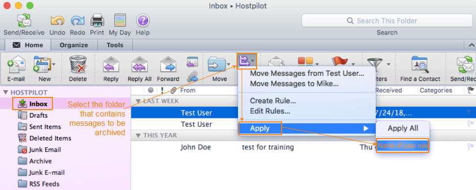 easiest way to move email outlook for mac